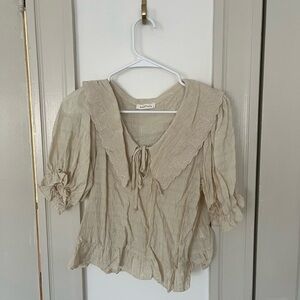 Neuflora cream collar blouse